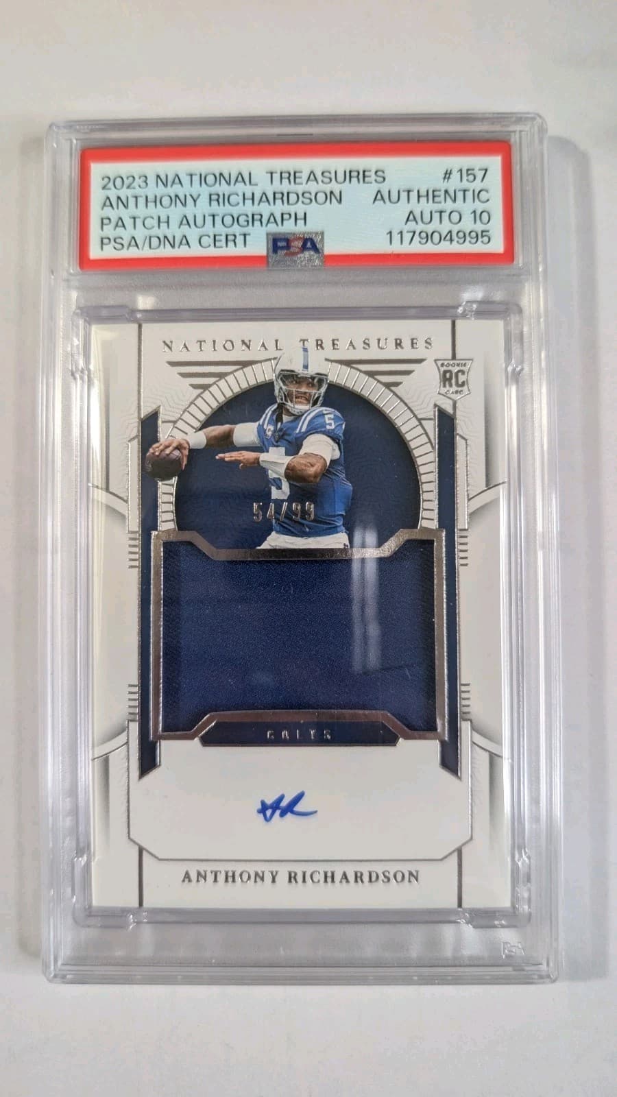 Anthony Richardson Panini National Treasures #157 Autograph