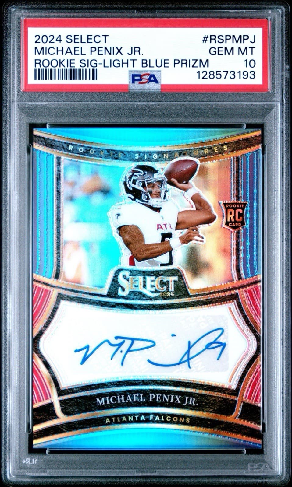 Michael Penix Panini Select Rookie Signatures #RSPMPJ Blue Prizm