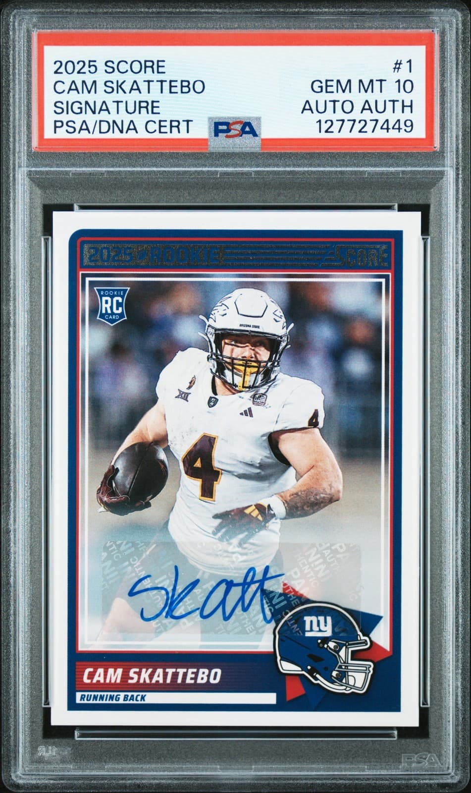 Cam Skattebo Panini Score #1 Signature