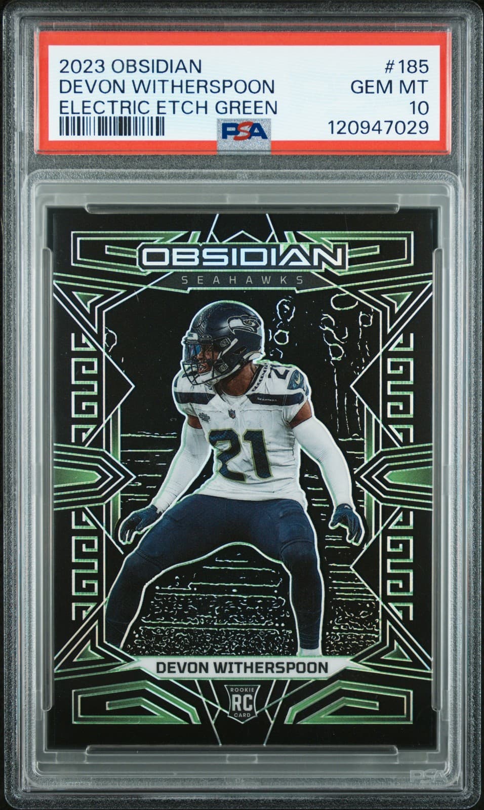 Devon Witherspoon Panini Obsidian #185 Electric Etch Green