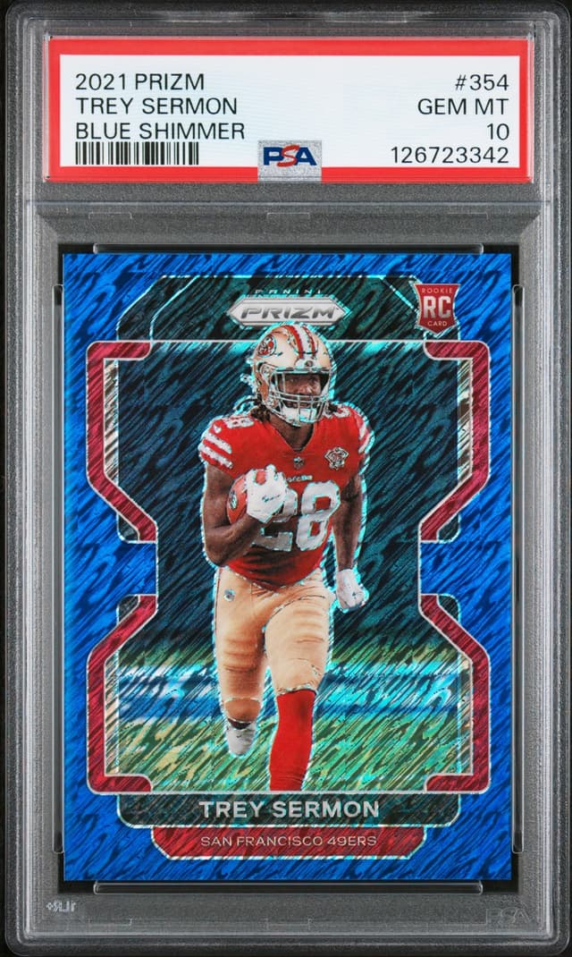 Trey Sermon Panini Prizm #354 Blue Shimmer