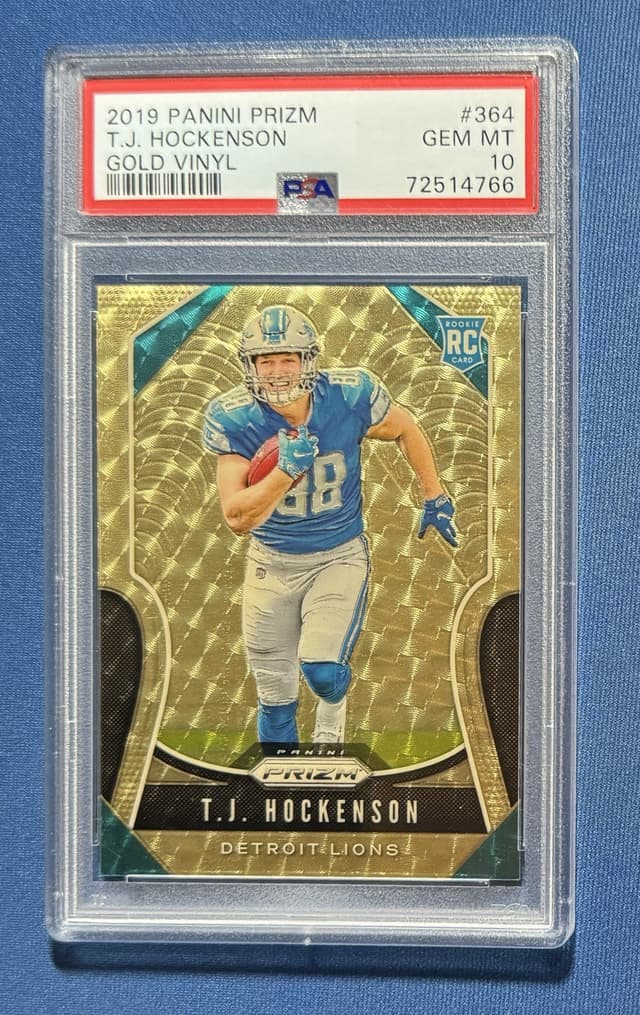 T.J. Hockenson Panini Prizm #364 Gold Vinyl
