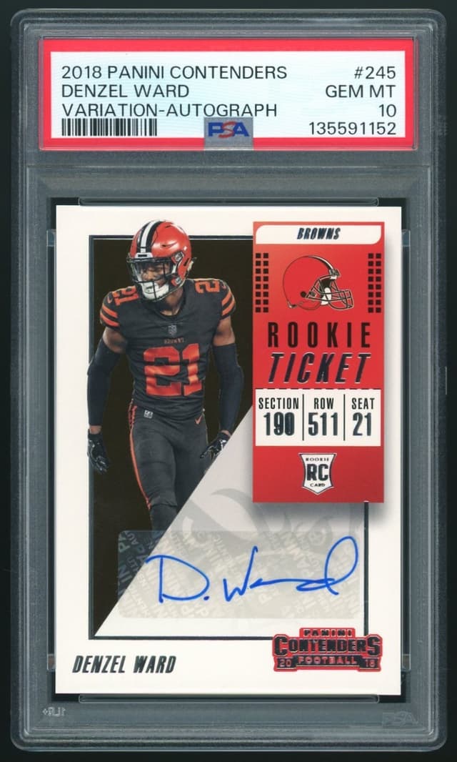 Denzel Ward Panini Contenders #245 Variation-Autograph
