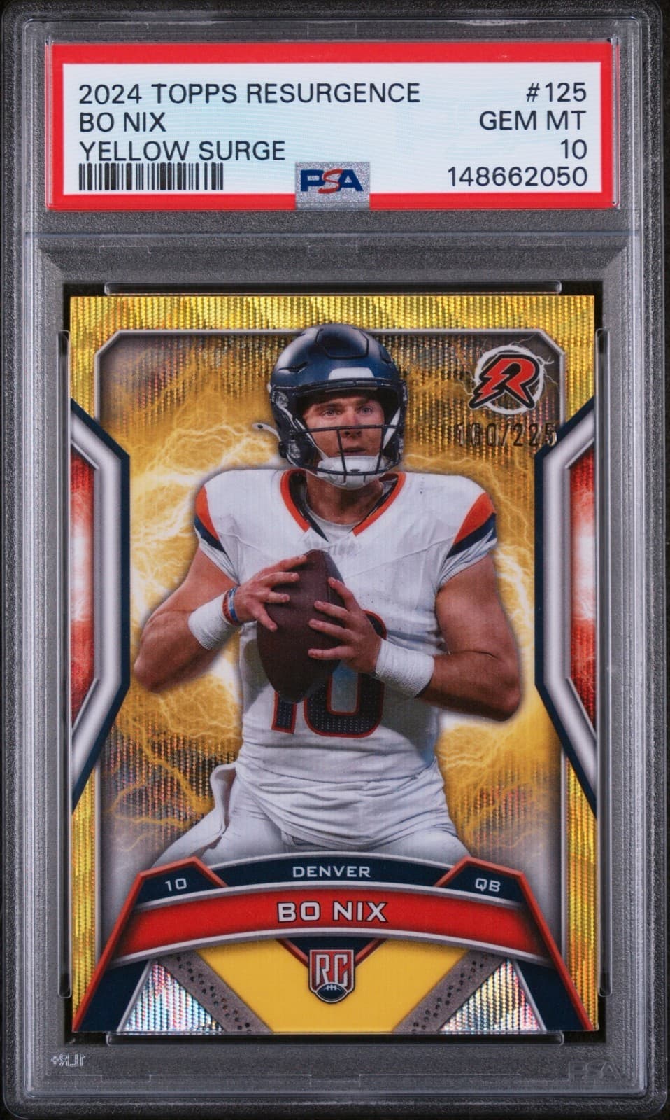 Bo Nix Topps Resurgence #125 Yellow Surge