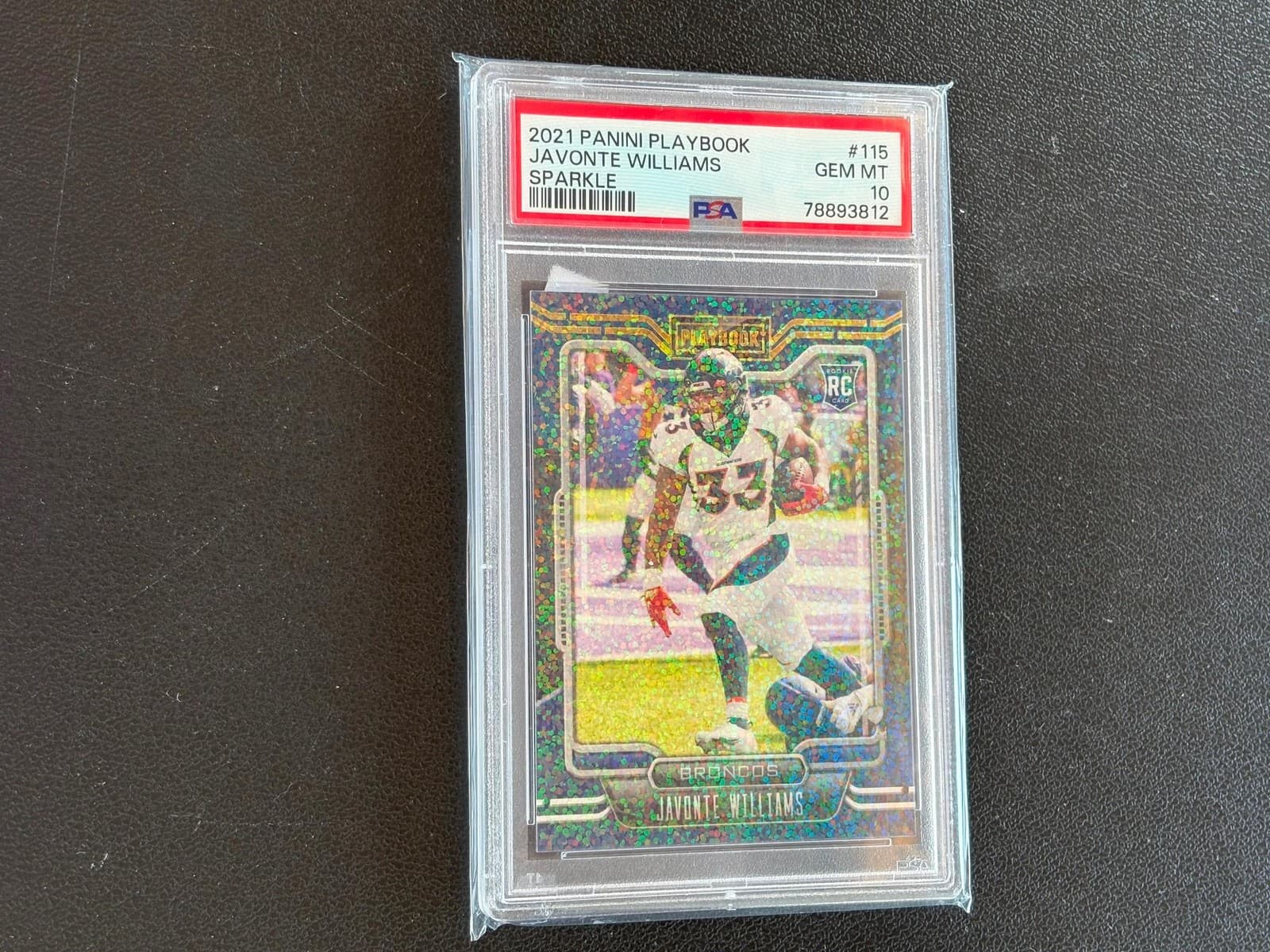 Javonte Williams Panini Playbook #115 Sparkle