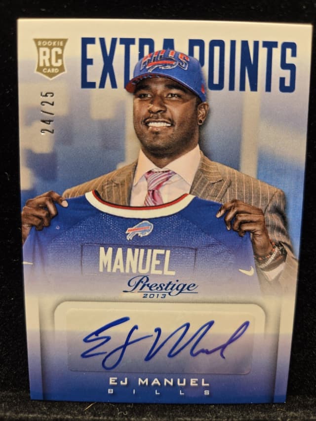 EJ Manuel Panini Prestige #231 Variation-Autograph-Extra Points Blue