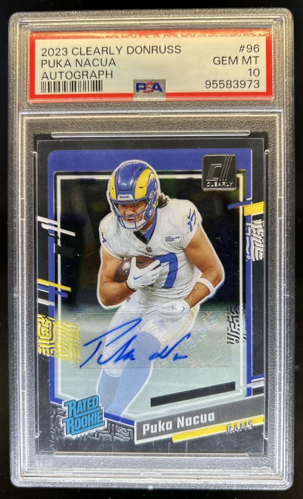 Puka Nacua Panini Clearly Donruss #96 Autograph