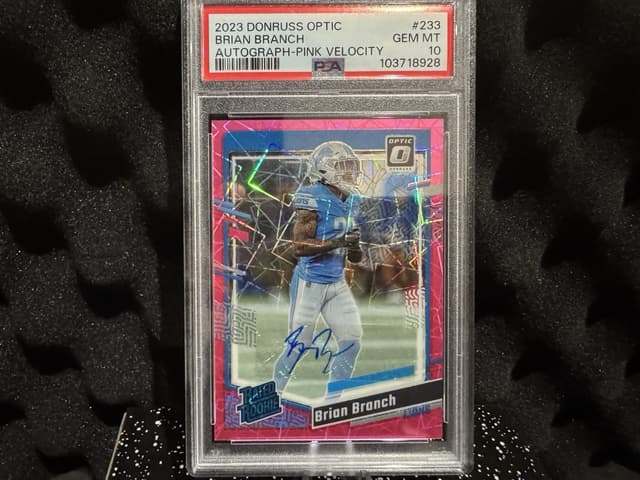 Brian Branch Panini Donruss Optic #233 Autograph-Pink Velocity