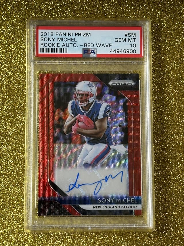 Sony Michel Panini Prizm Rookie Autographs #SM Red Wave