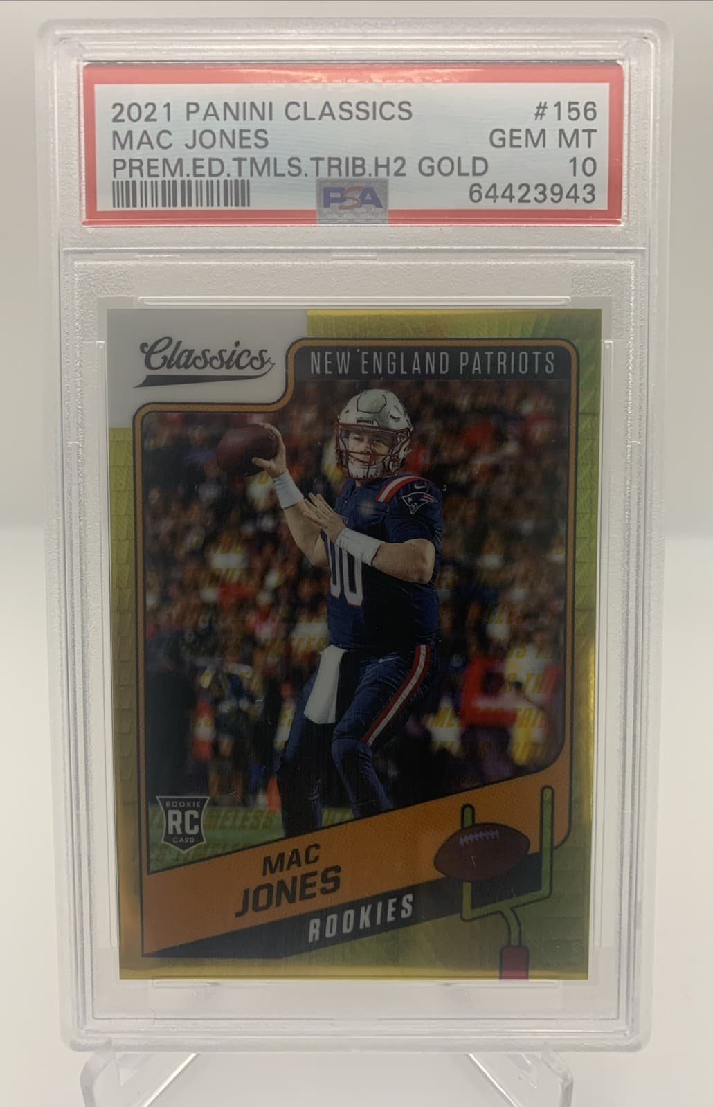 Mac Jones Panini Classics #156 Premium Edition Timeless Tributes H2 Gold