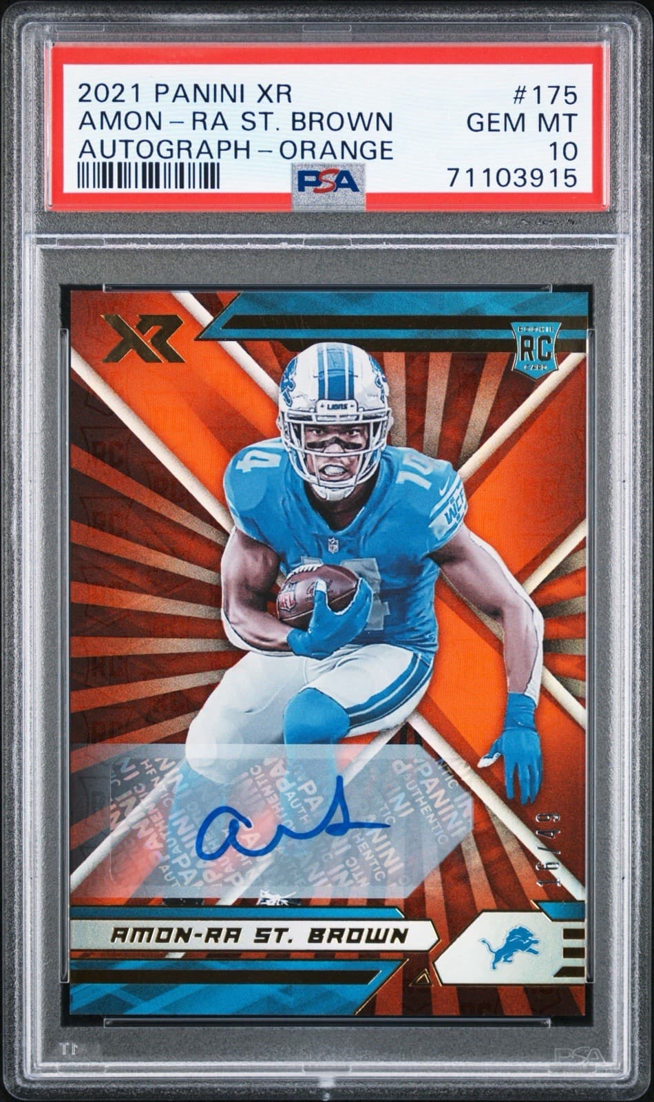 Amon-Ra St. Brown Panini XR #175 Autograph-Orange