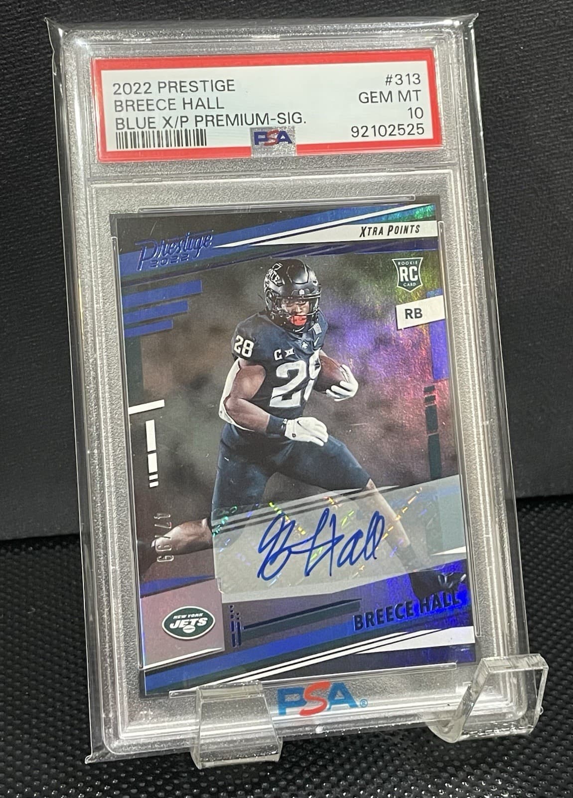 Breece Hall Panini Prestige #313 Blue Xtra Points Premium-Signature