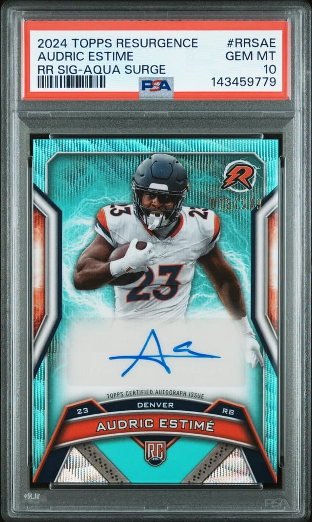 Audric Estime Topps Resurgence Resurgence Rookie Signatures #RRSAE Blue Surge