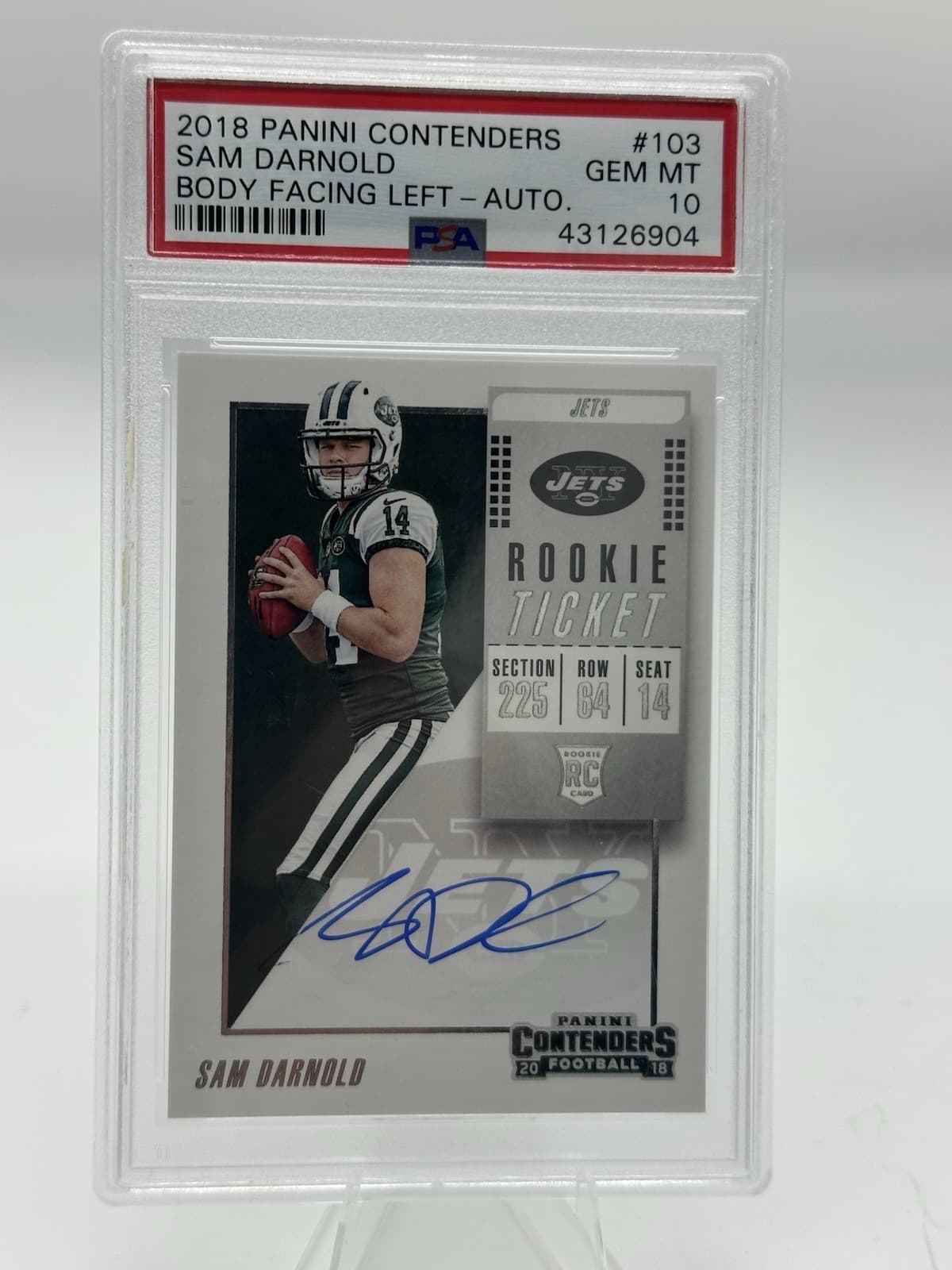 Sam Darnold Panini Contenders #103 Body Facing Left-Autograph-Championship Ticket