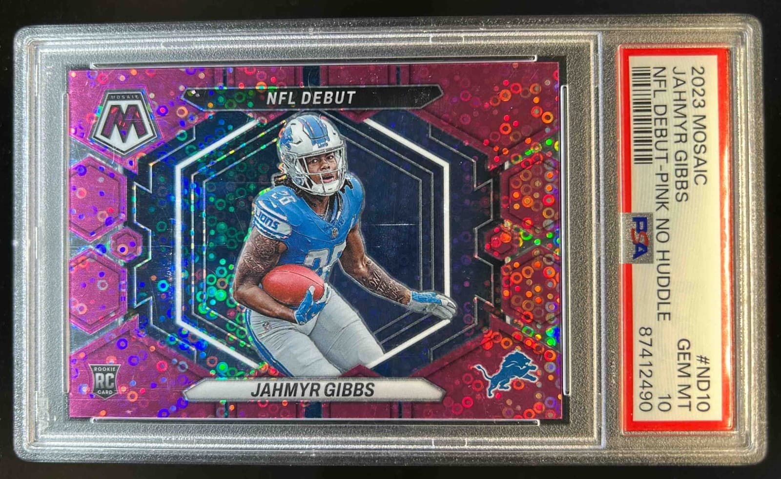 Jahmyr Gibbs Panini Mosaic NFL Debut #ND10 Pink No Huddle