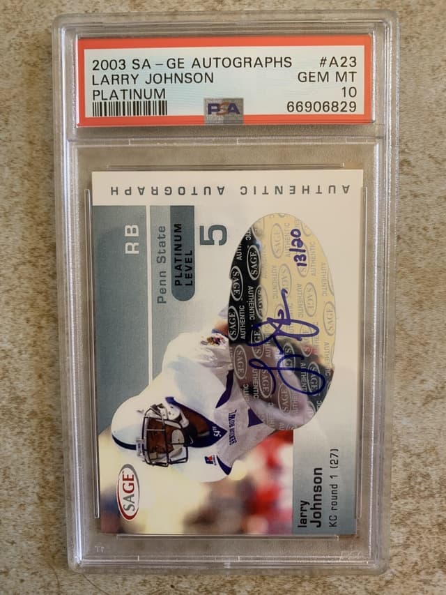 Larry Johnson SA-GE Autographs #A23 Platinum