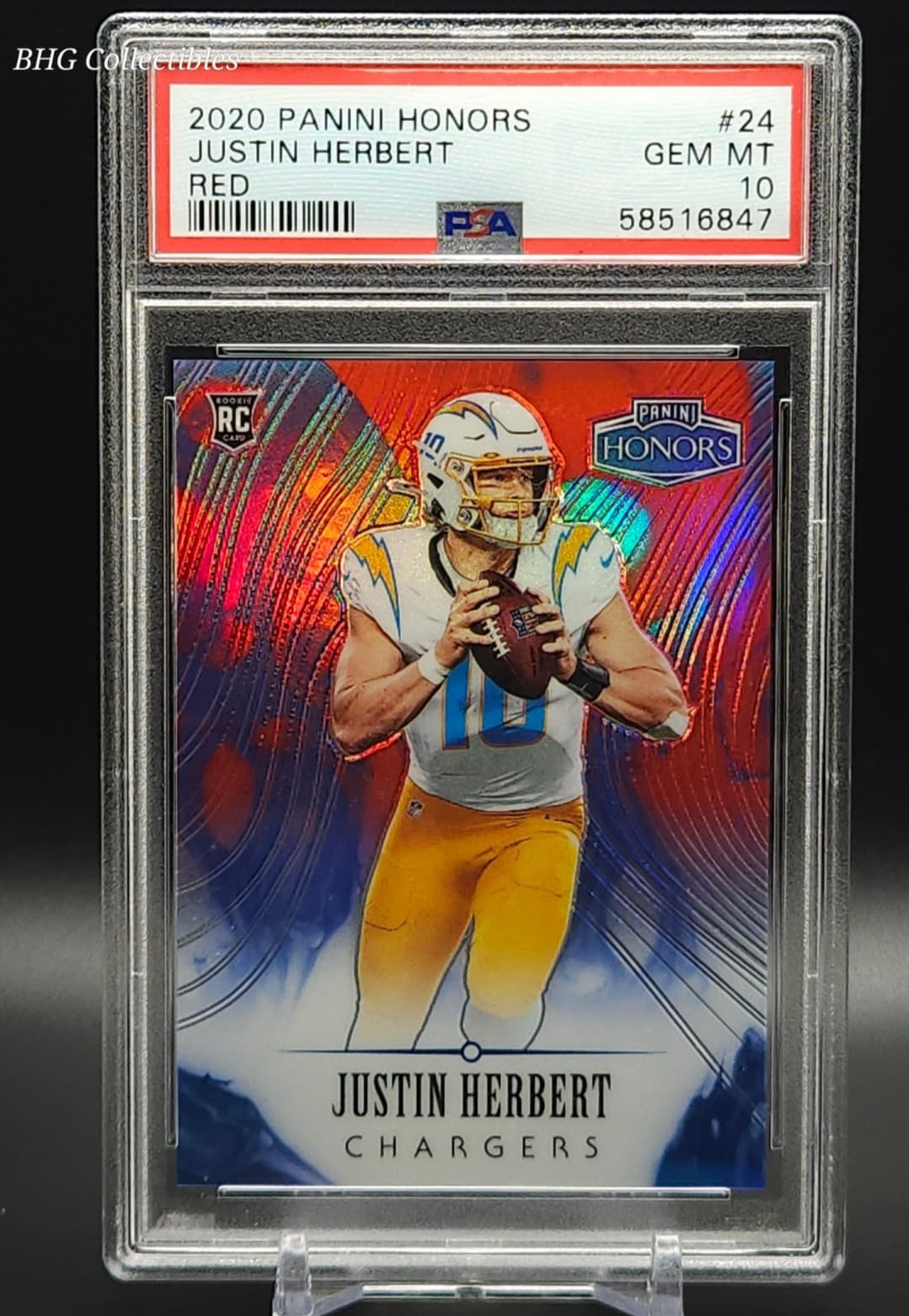 Justin Herbert Panini Honors #24 Red