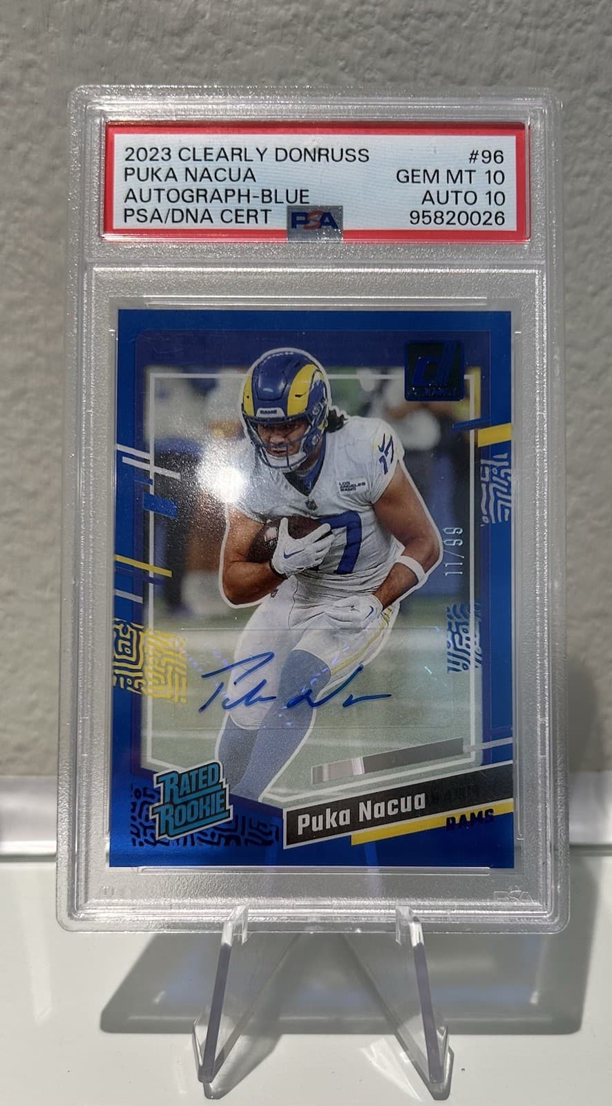 Puka Nacua Panini Clearly Donruss #96 Autograph-Blue