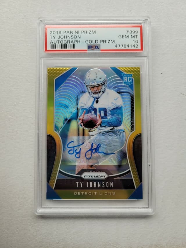 Ty Johnson Panini Prizm #399 Autograph-Gold Prizm