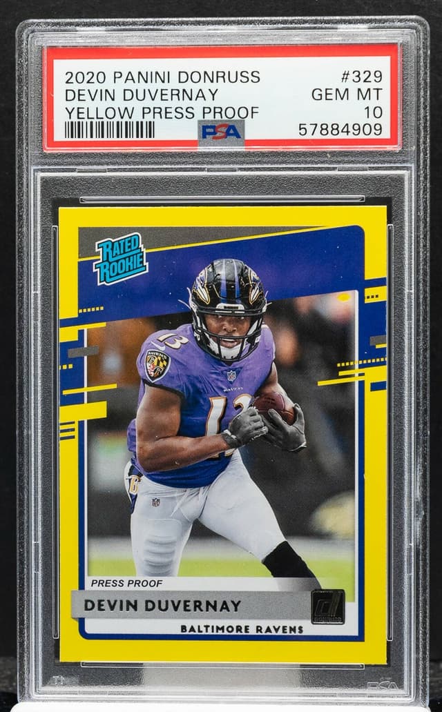 Devin Duvernay Panini Donruss #329 Yellow Press Proof