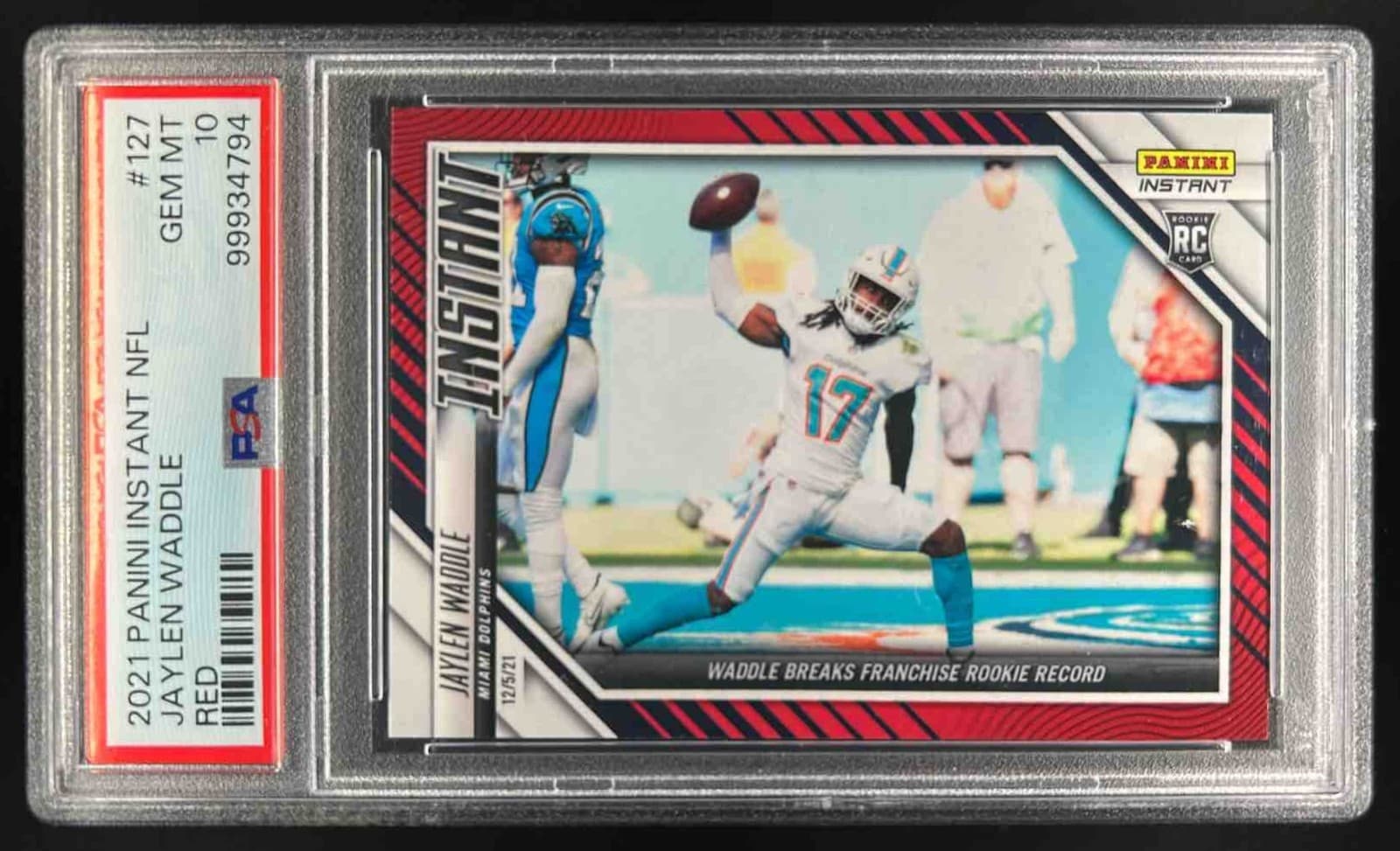 Jaylen Waddle Panini Instant NFL #127 Red
