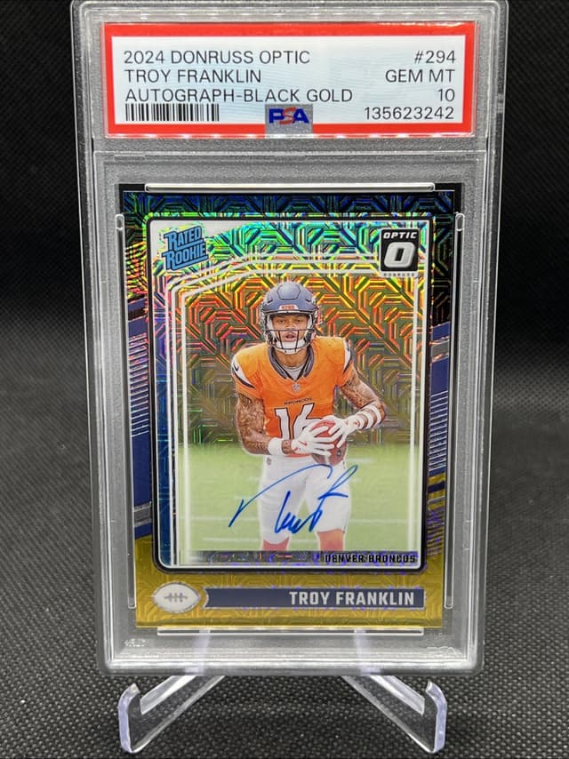 Troy Franklin Panini Donruss Optic #294 Autograph-Black Gold