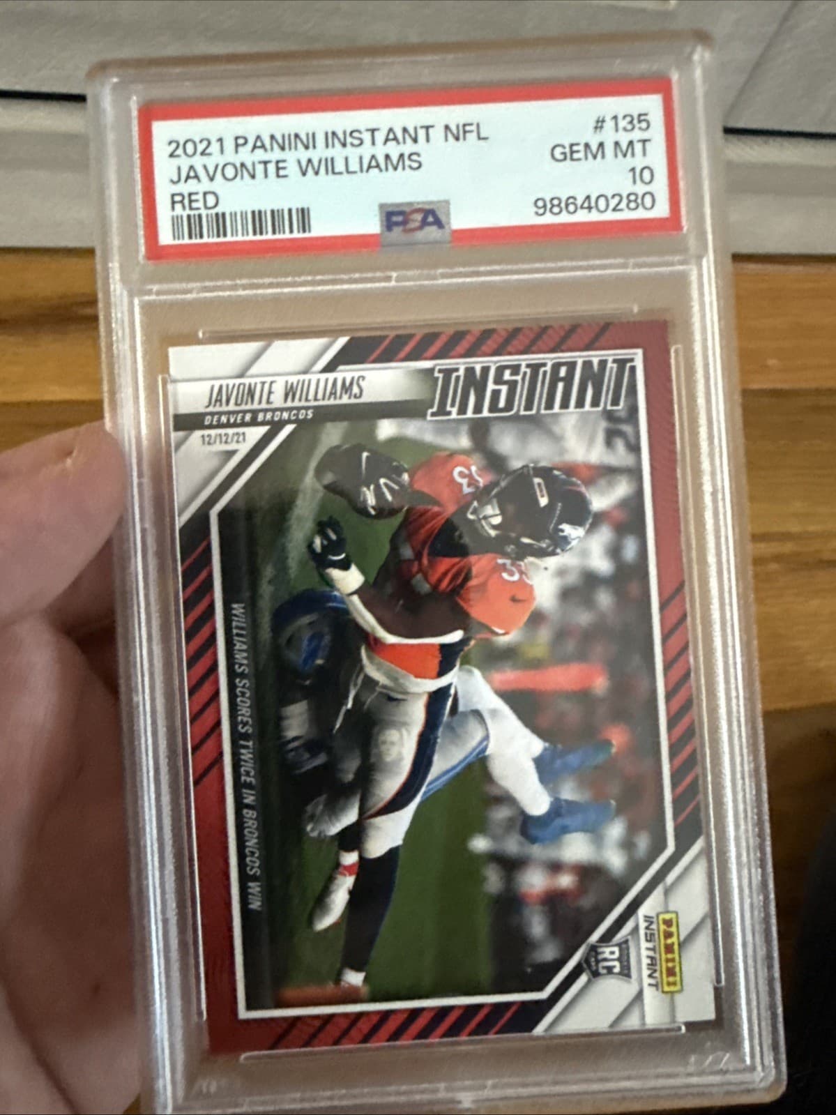 Javonte Williams Panini Instant NFL #135 Red