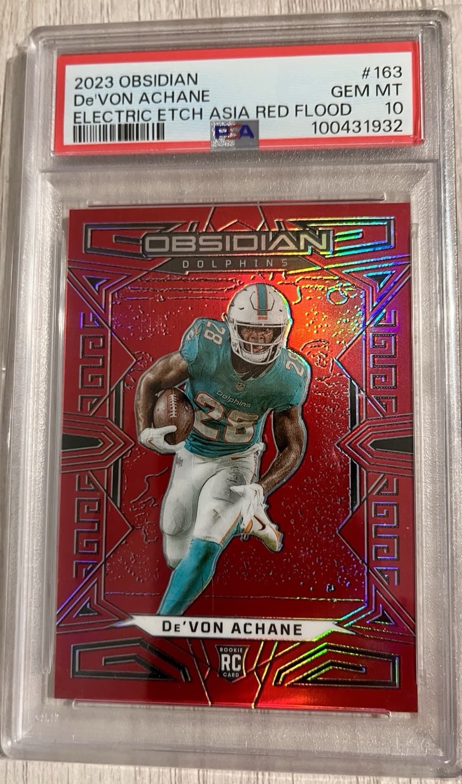 De'Von Achane Panini Obsidian #163 Electric Etch Contra