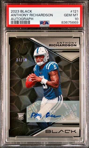 Anthony Richardson Panini Black #121 Autograph