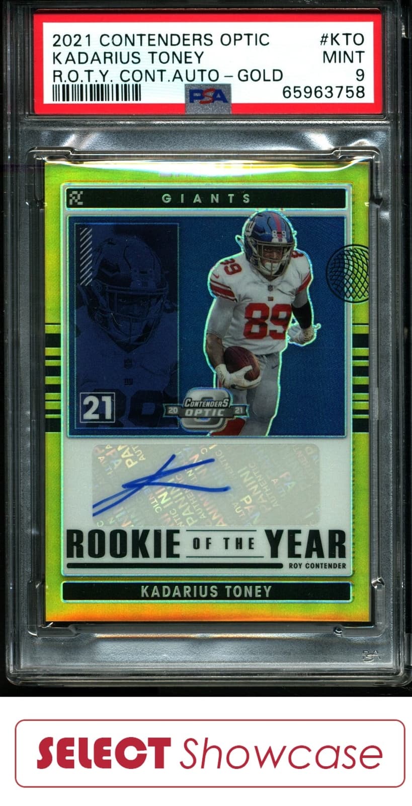 Kadarius Toney Panini Contenders Optic Rookie of the Year Contenders Autographs #RYCKTO Gold
