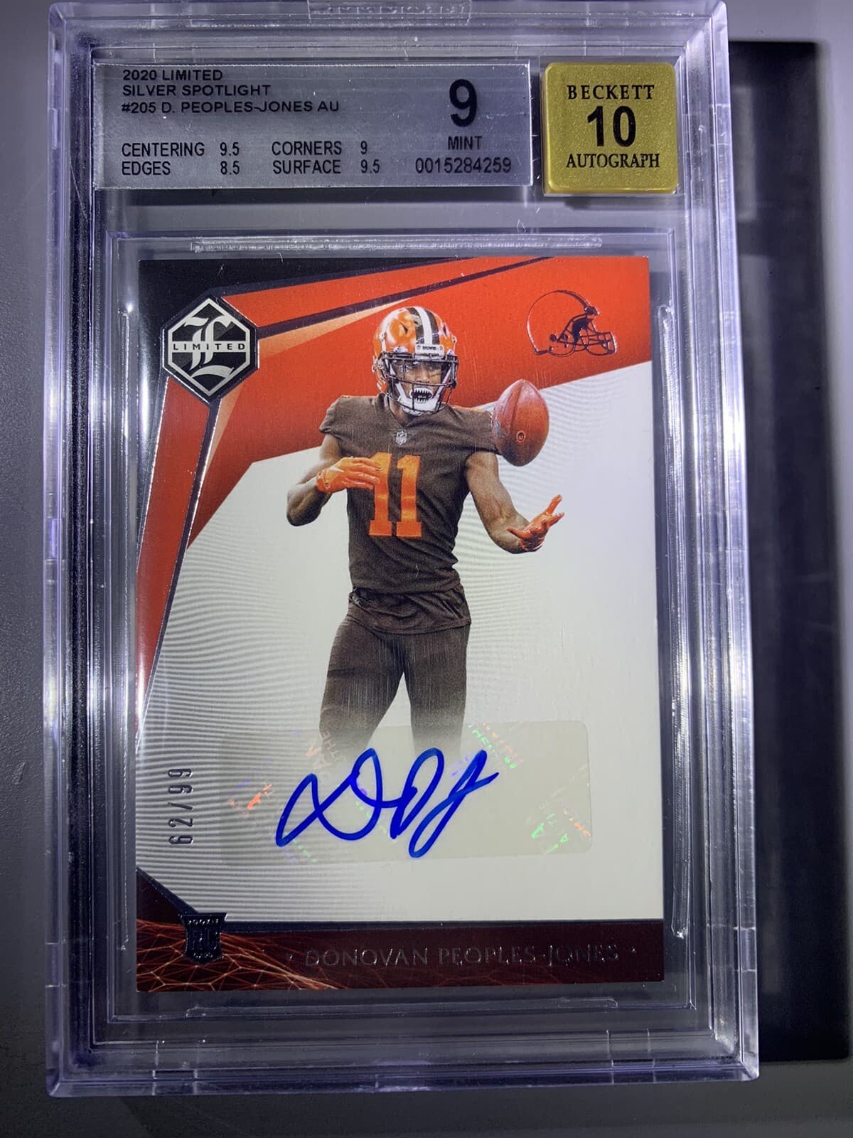 Donovan Peoples-Jones Panini Limited #205 Autograph-Silver Spotlight