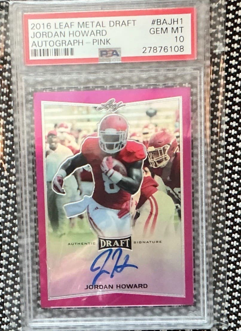 Jordan Howard Leaf Metal Draft Autographs #BAJH1 Pink