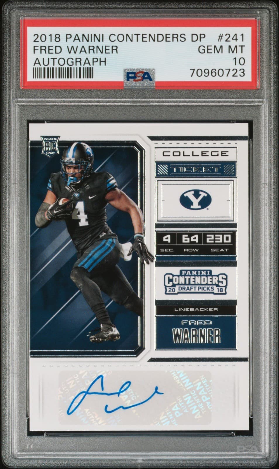 Fred Warner Panini Contenders Draft Picks #241 Autograph-Bowl Ticket