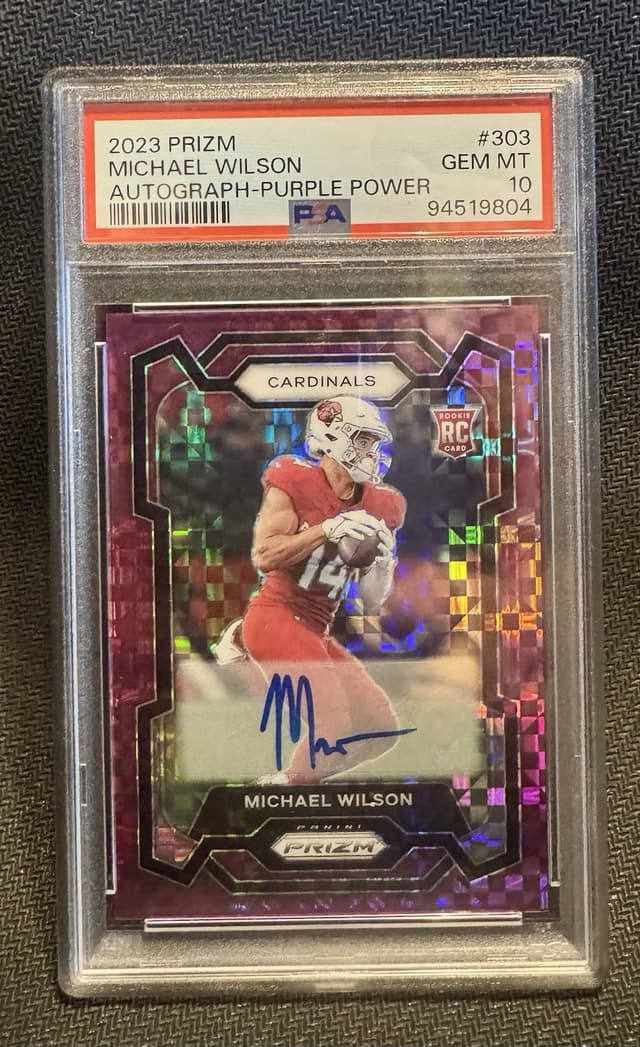 Michael Wilson Panini Prizm #303 Autograph-Purple Power
