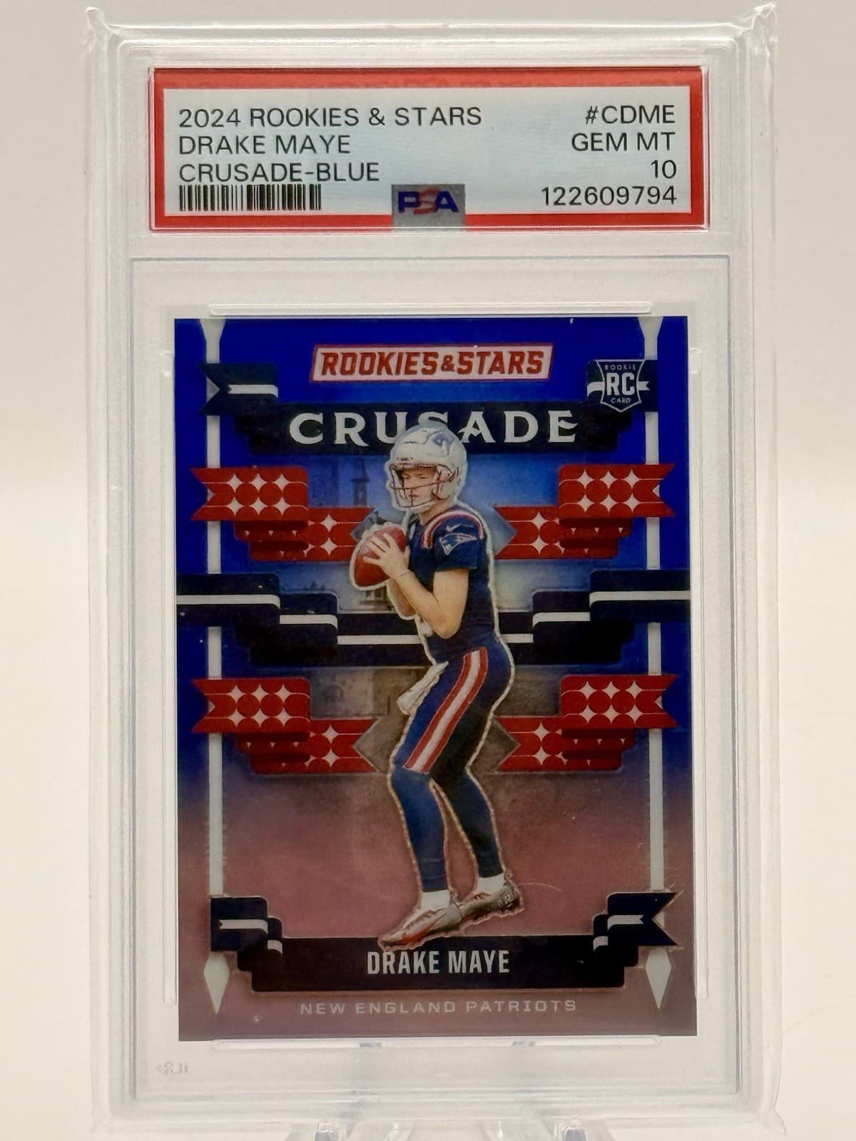 Drake Maye Panini Rookies & Stars Crusade #CDME Blue