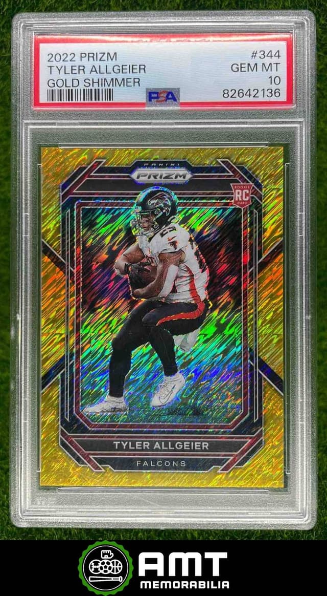 Tyler Allgeier Panini Prizm #344 Gold Shimmer