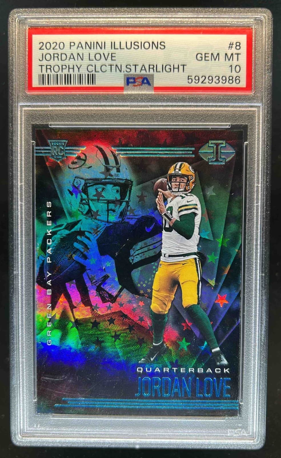 Jordan Love Panini Illusions #8 Trophy Collection Starlight