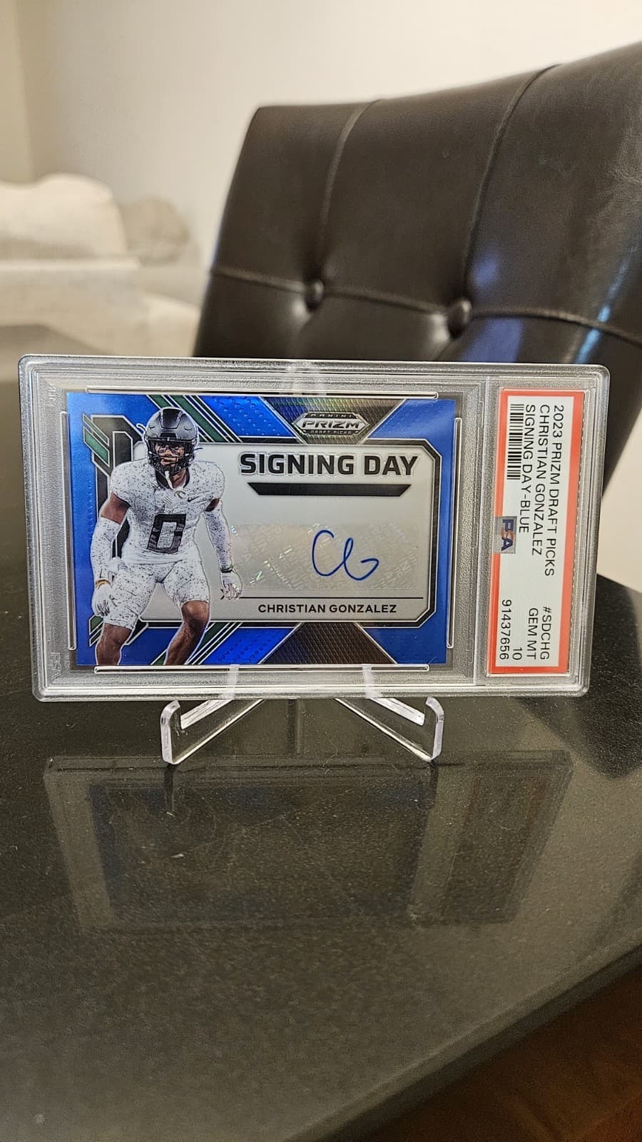 Christian Gonzalez Panini Prizm Draft Picks Signing Day #SDCHG Blue