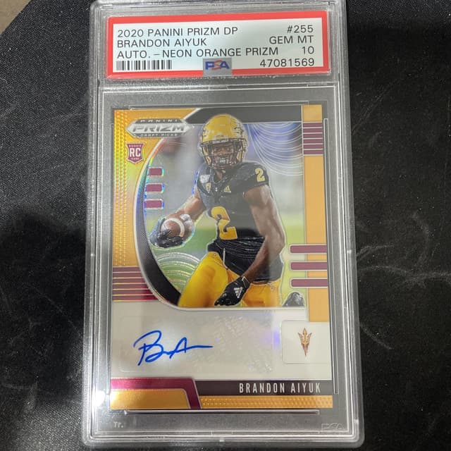 Brandon Aiyuk Panini Prizm Draft Picks #255 Autograph-Neon Orange Prizm