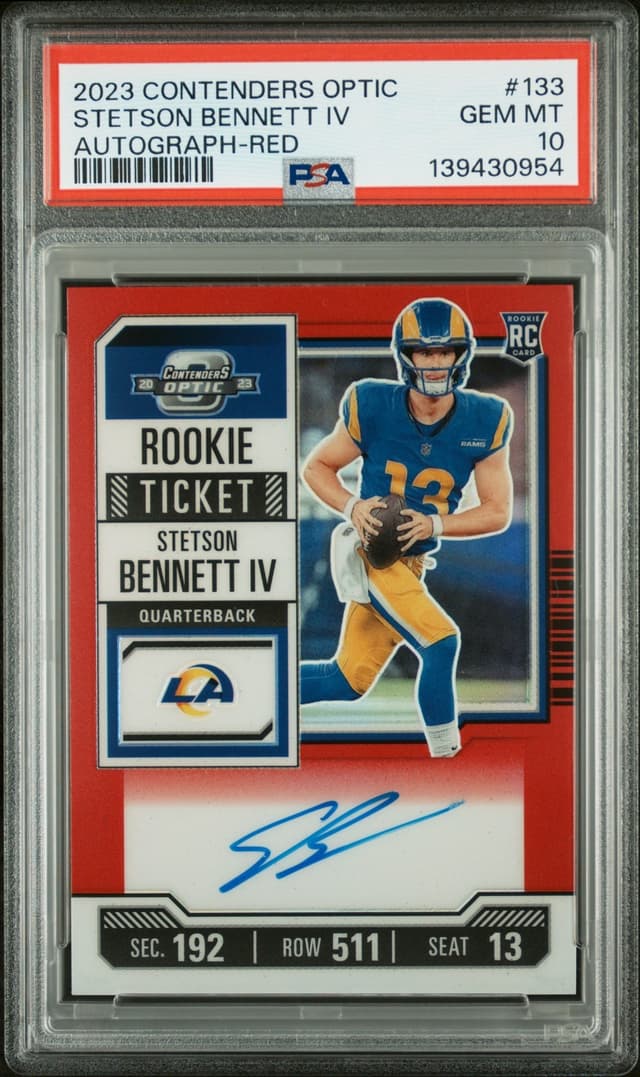 Stetson Bennett Panini Contenders Optic #133 Autograph-Red