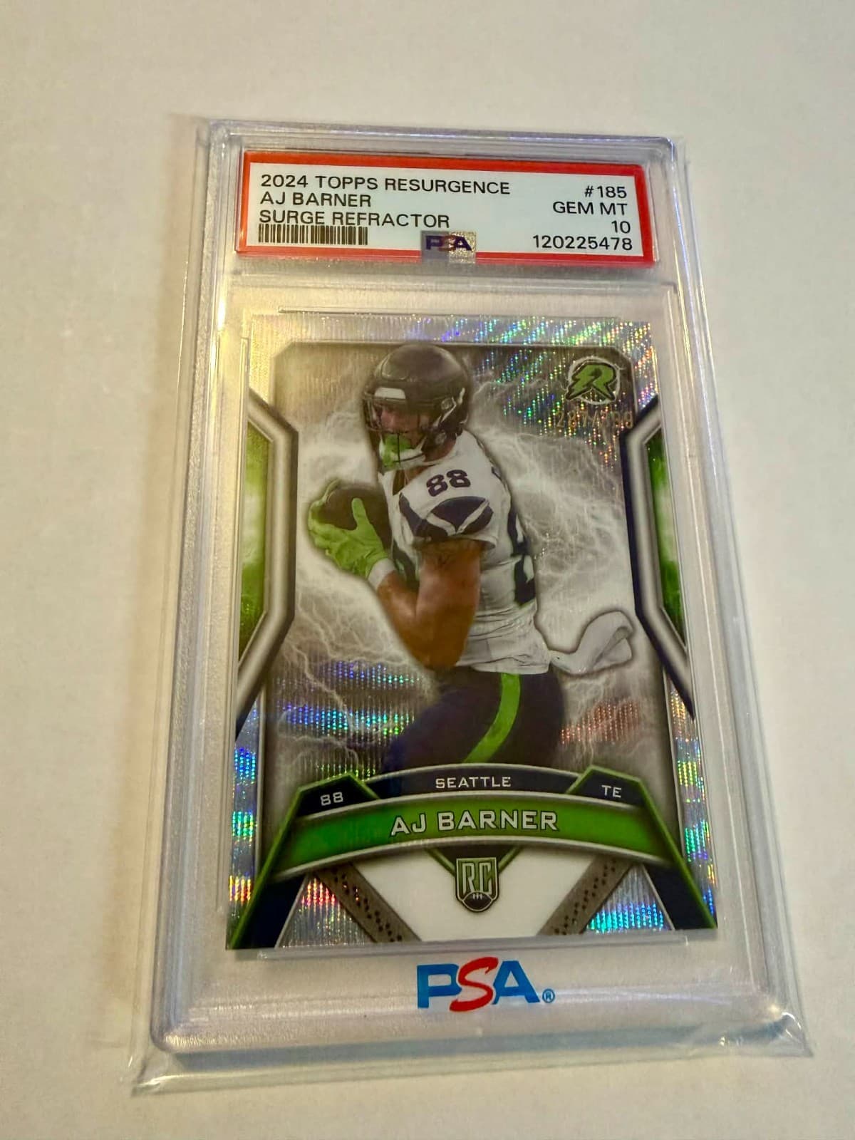 AJ Barner Topps Resurgence #185 Surge Refractor