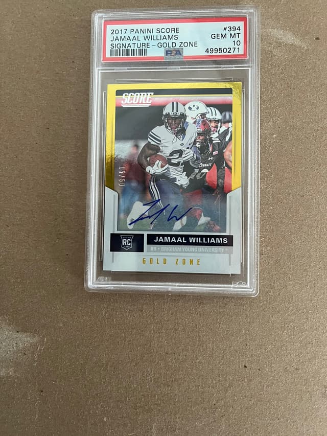Jamaal Williams Panini Score #394 Signature-Gold Zone