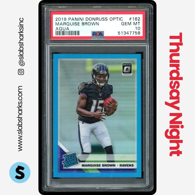 Marquise Brown Panini Donruss Optic #162 Aqua