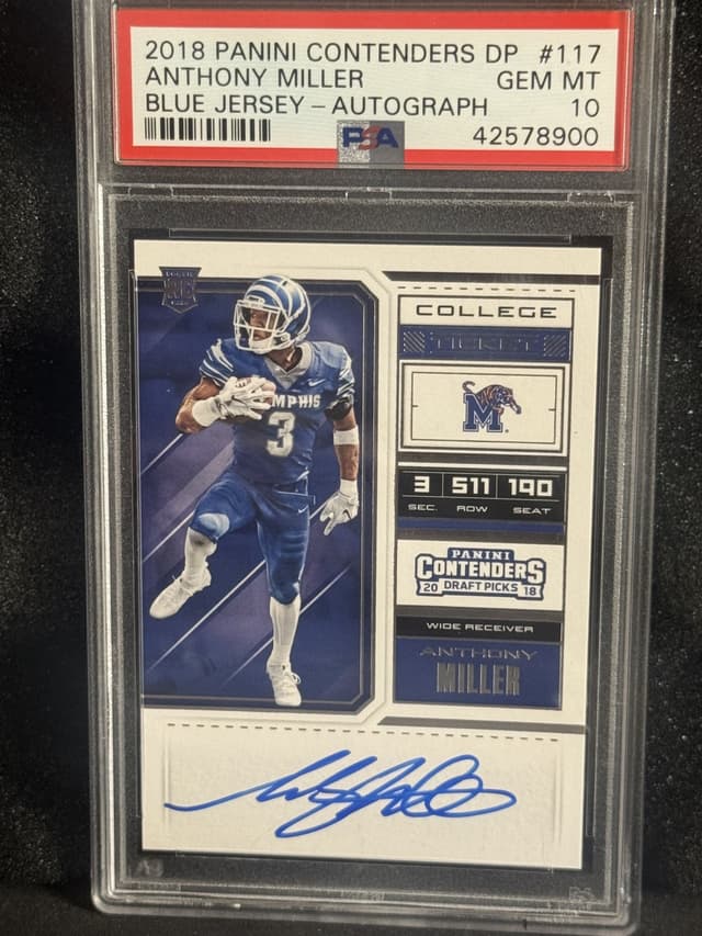 Anthony Miller Panini Contenders Draft Picks #117 Autograph-Playoff Ticket-Blue Jersey