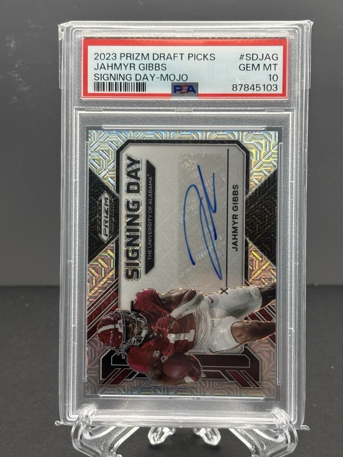 Jahmyr Gibbs Panini Prizm Draft Picks Signing Day #SDJAG Mojo