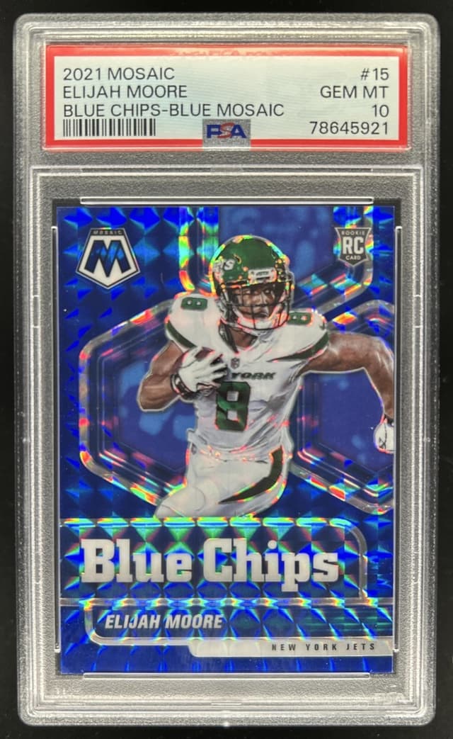 Elijah Moore Panini Mosaic Blue Chips #15 Base