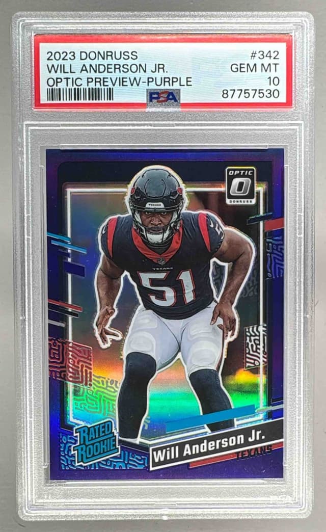 Will Anderson Panini Donruss #342 Optic Preview-Purple