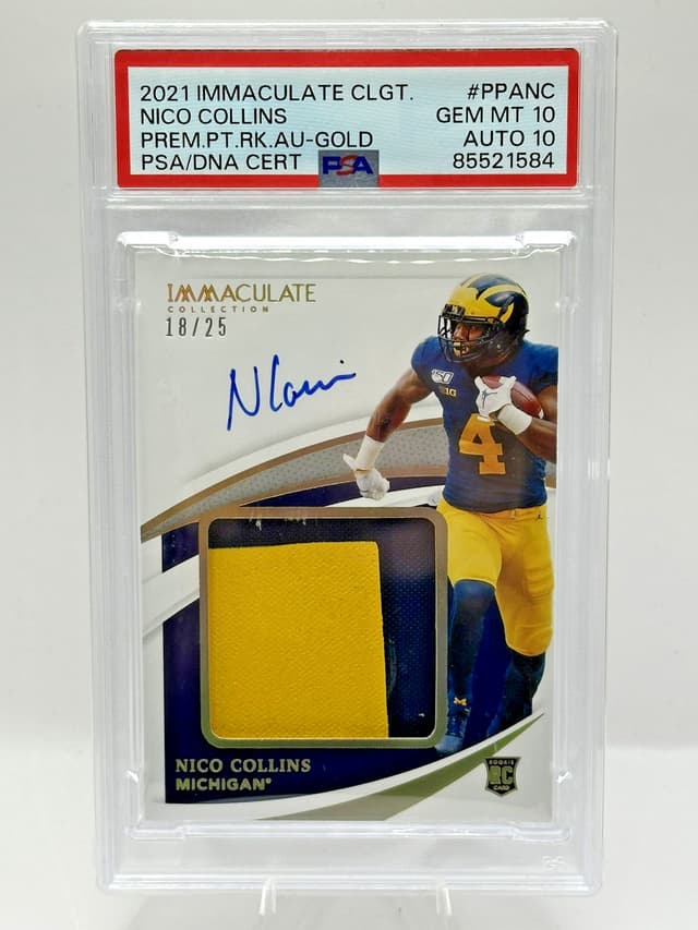 Nico Collins Panini Immaculate Collection Collegiate Premium Patches Rookie Autographs #PPANC Ruby