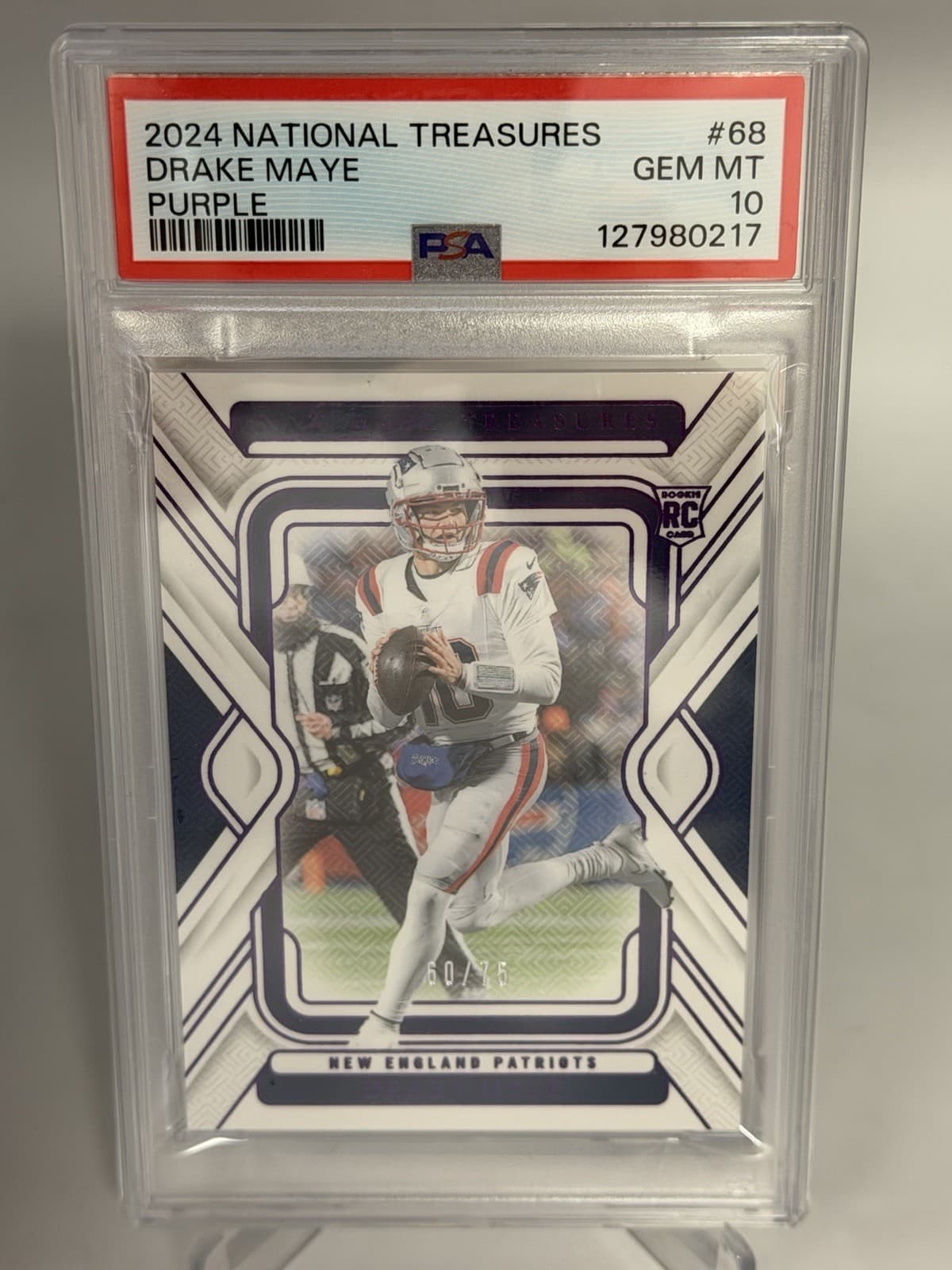 Drake Maye Panini National Treasures #68 Purple