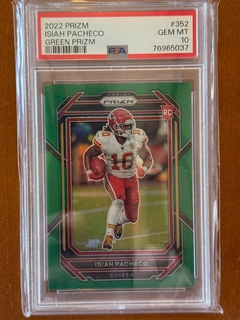 Isiah Pacheco Panini Prizm #352 Green Prizm